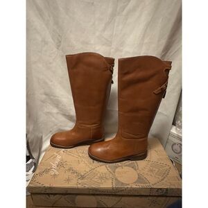 New Free People Everly Equestrian Boots, Size US 7/38 Saddle Tan 18” Tall